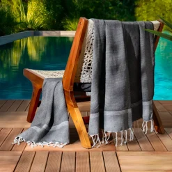 Fouta cotone riciclato (100 x 200 cm) Beach Nero