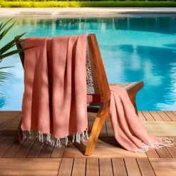 Fouta cotone riciclato (200 x 200 cm) Ecume Corallo