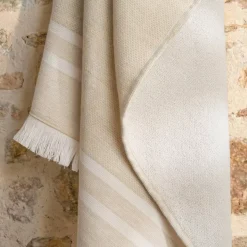 Fouta in cotone e spugna (95 x 180 cm) Elora Beige