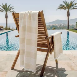 Fouta in cotone e spugna (95 x 180 cm) Mareva Beige
