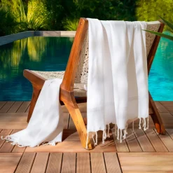 Fouta in cotone riciclato (100 x 200 cm) Beach Bianca