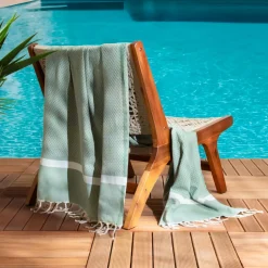 Fouta in cotone riciclato (100 x 200 cm) Selma Verde cachi