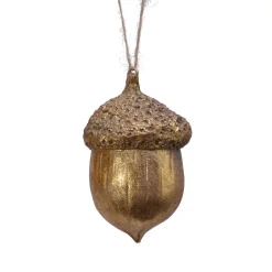 Ghianda di Natale da appendere (H8 cm) Quercia d'antan Oro