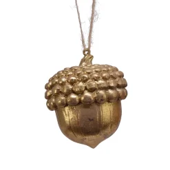 Ghianda di Natale da appendere (H8 cm) Vecchia Quercia Oro