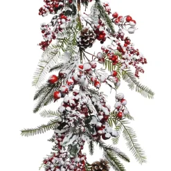 Ghirlanda decorata Bacche brinate Rosso
