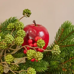 Ghirlanda di abete (180 cm) Mele dolci Rosso