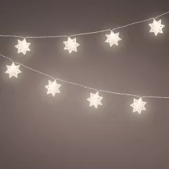 Ghirlanda di luci a pile 10 LED (2,25 m) Fiocchi di carta Bianco caldo