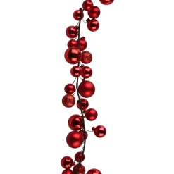 Ghirlanda di Natale (180 cm) Palline di Natale Rosse