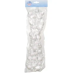 Ghirlanda di perle in mousse (180 cm) Natale Bianco glitterato