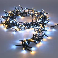 Ghirlanda luminosa a pile 4 m 200 LED cavo verde Boa Bicolore bianco caldo e freddo