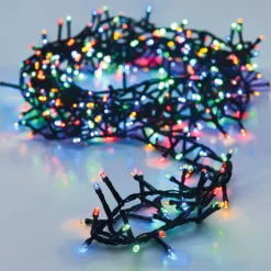 Ghirlanda luminosa a pile 4 m 200 LED cavo verde Boa Multicolore