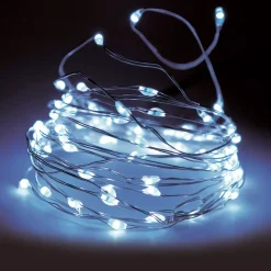 Ghirlanda luminosa 195 cm 40 micro LED a pile Bianco freddo