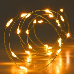Ghirlanda luminosa 195 cm Micro 40 LED a pile Bianco molto caldo