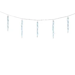 Ghirlanda luminosa collegabile 3,60 m 60 LED cavo trasparente Ghiaccioli effetto Flash Bianco freddo