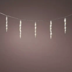 Ghirlanda luminosa collegabile 3,60 m 60 LED Ghiaccioli effetto Flash Bianco caldo