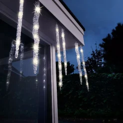 Ghirlanda luminosa collegabile 3,60 m 60 LED Ghiaccioli effetto Flash Bianco caldo