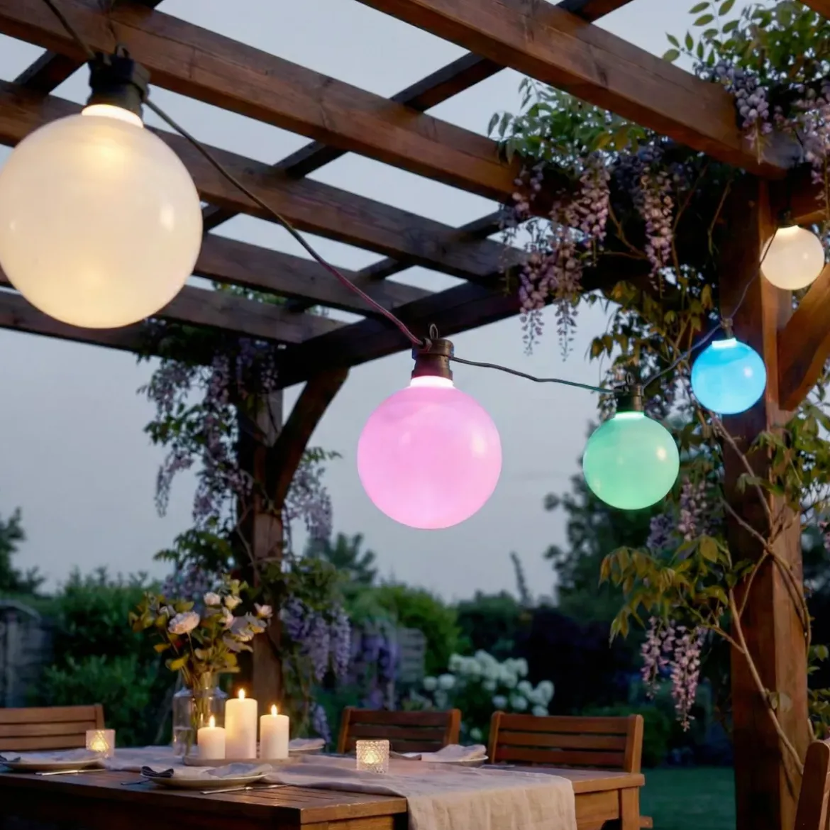 Ghirlanda luminosa da giardino collegabile 10 LED (4,5 m) Garden fiesta Multicolore