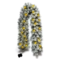 Ghirlanda luminosa di abete (180 cm - D25) Royal Verde innevato e bianco caldo
