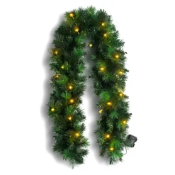 Ghirlanda luminosa di abete (180 cm - D25) Edmonton Verde e bianco caldo