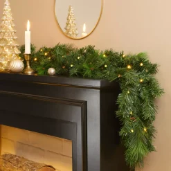 Ghirlanda luminosa di abete (300 cm - D25) Edmonton Verde e bianco caldo