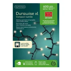Ghirlanda luminosa Durawise 14,98 m Bianco caldo 600 LED CN