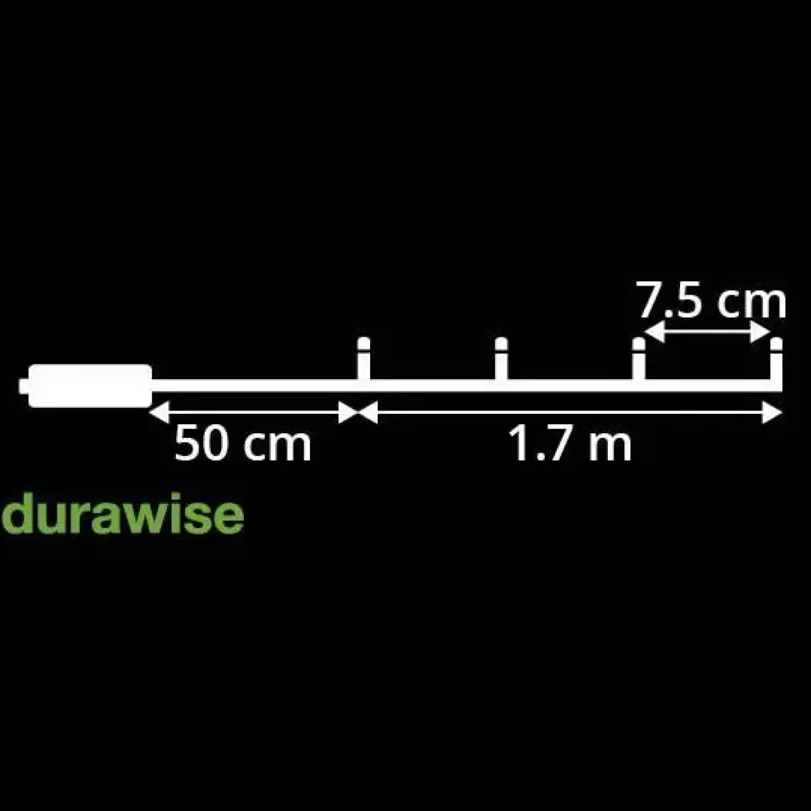 Ghirlanda luminosa Durawise 1,70 m Bianco freddo 24 LED CN