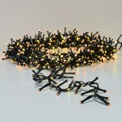 Ghirlanda luminosa 15 m 1060 LED cavo nero effetto cascata Bianco caldo