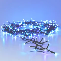 Ghirlanda luminosa 16 m 750 LED cavo verde Luxe Tricolore Verde blu e bianco