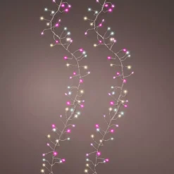 Ghirlanda luminosa 12 m 960 Micro LED cavo argento Luxe Tricolore Rosa bianco caldo e freddo