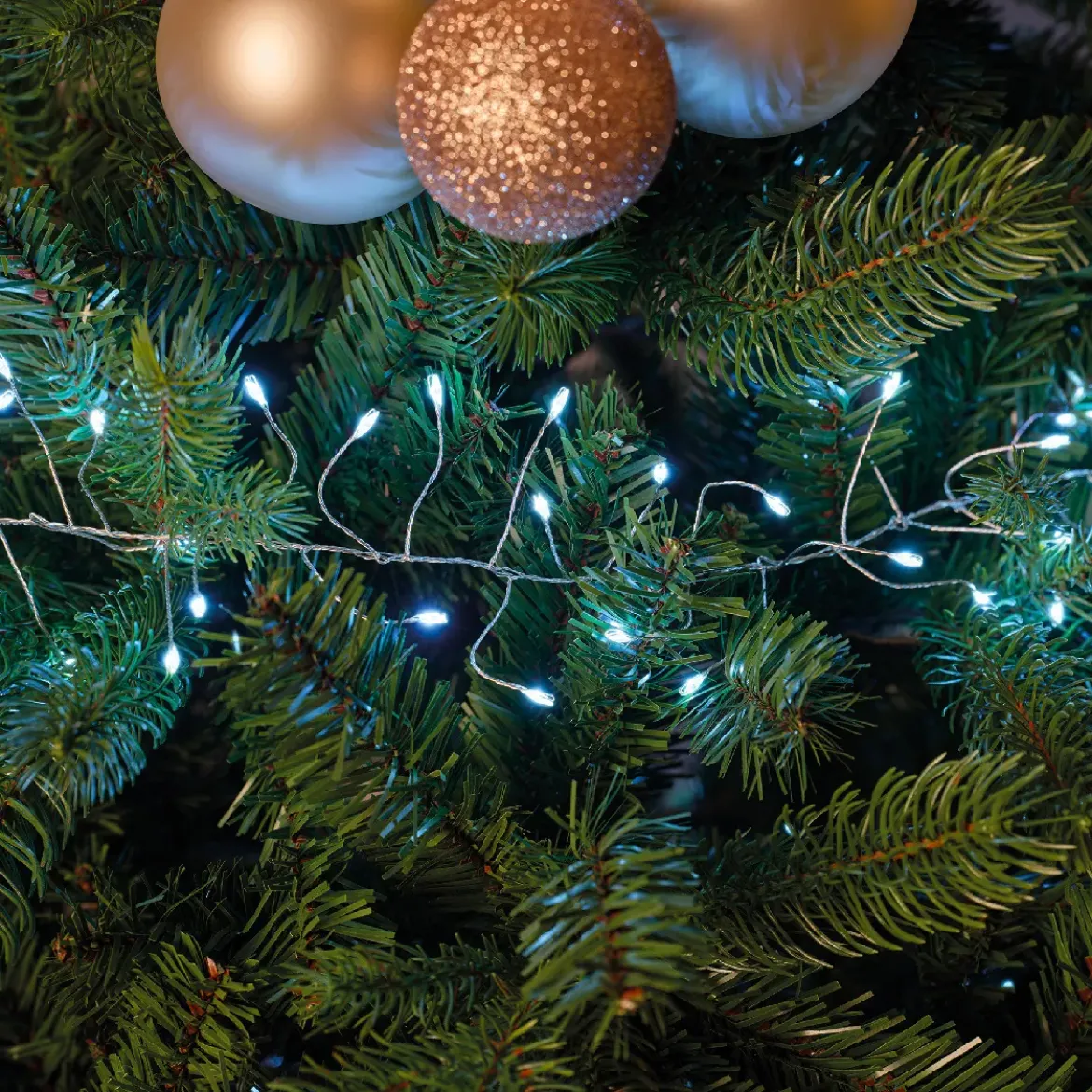 Ghirlanda luminosa 6 m 480 Micro LED cavo argento Luxe Bianco freddo