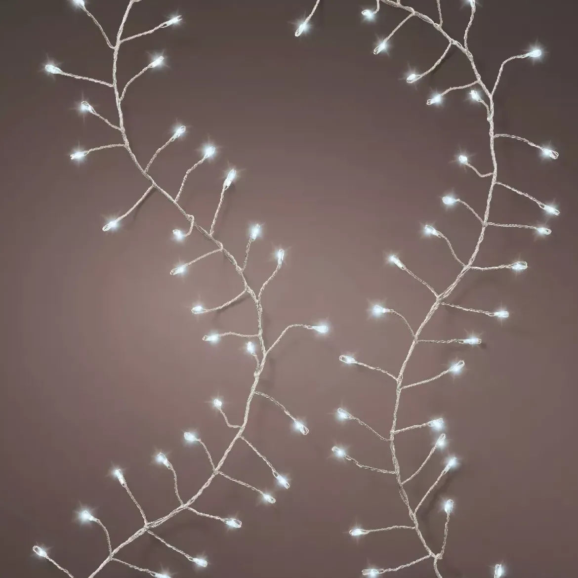 Ghirlanda luminosa 6 m 480 Micro LED cavo argento Luxe Bianco freddo