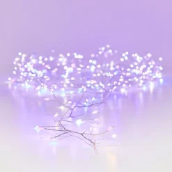 Ghirlanda luminosa 6 m 480 Micro LED cavo argento Luxe Tricolore Rosa, bianco caldo e freddo