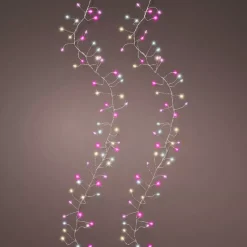 Ghirlanda luminosa 6 m 480 Micro LED cavo argento Luxe Tricolore Rosa, bianco caldo e freddo