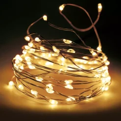 Ghirlanda luminosa 24 m 240 Micro LED Filo d'argento Bianco caldo