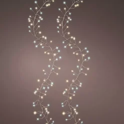 Ghirlanda luminosa 6 m 480 Micro LED cavo argento Luxe bicolore Bianco caldo e freddo