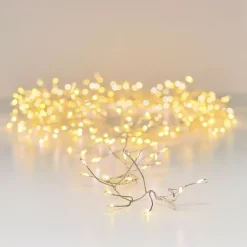 Ghirlanda luminosa 6 m 480 Micro LED cavo argento Luxe Bianco caldo