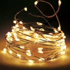 Ghirlanda luminosa 12 m 120 Micro LED Filo d'argento Bianco caldo