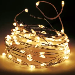 Ghirlanda luminosa 8 m 80 Micro LED Filo d'argento Bianco caldo