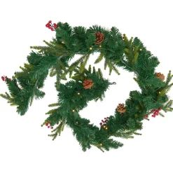 ghirlanda luminosa per albero di Natale a pile (180 cm) Wister con bacche e pigne
