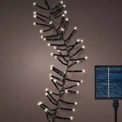 Ghirlanda luminosa Solare ricaricabile 10,50 m 1128 LED cavo nero Grappolo Bianco caldo