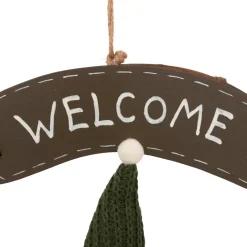 Ghirlanda natalizia (D33 cm) Welcome Riccio Marrone