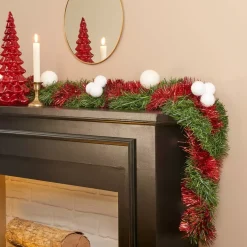 Ghirlanda per albero di Natale (270 cm) Festività  Rosso e Verde
