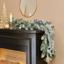 Ghirlanda per albero di Natale (270 cm - D20) Aspen Verde innevato