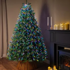 Ghirlanda tenda per albero H2,40m 832 Micro LED cavo verde Multicolore pastello