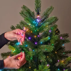 Ghirlanda tenda per albero 2,10m 672 Micro LED cavo verde Multicolore pastello