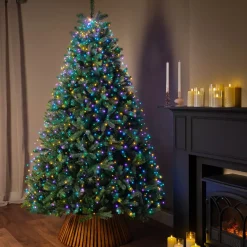 Ghirlanda tenda per albero 2,10m 672 Micro LED cavo verde Multicolore pastello