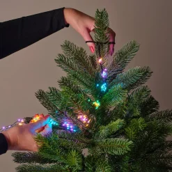 Ghirlanda tenda per albero 1,80 m 408 Micro LED cavo verde Multicolore pastello