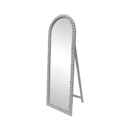 Grande specchio da appoggiare con cornice in legno (174 cm) Saguara Bianco