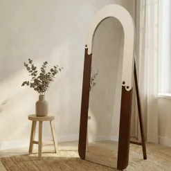 Grande specchio da parete con cornice in legno (180 cm) Eldoro Marrone