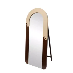 Grande specchio da parete con cornice in legno (180 cm) Eldoro Marrone